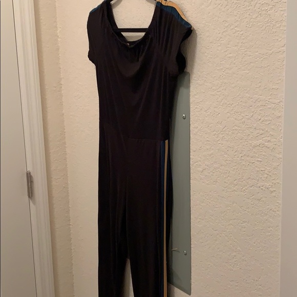 Black jumpsuit with green and yellow trim - Picture 2 of 2